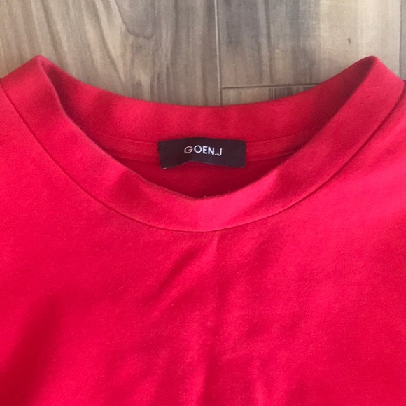 Goen.J Red Ruffle Trim Tunic - Picture 6 of 8